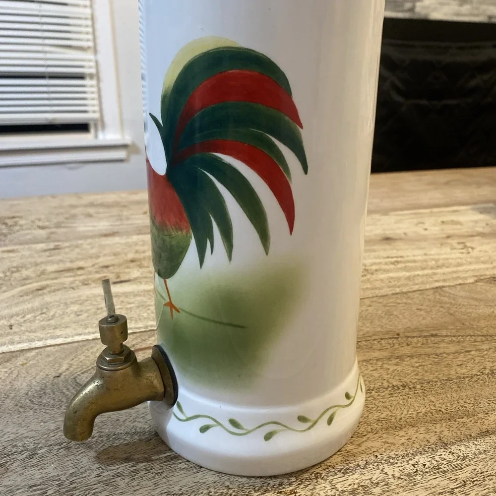 DPH Rooster Medium Water Cooler Vintage Ceramic Kitchen Chicken
